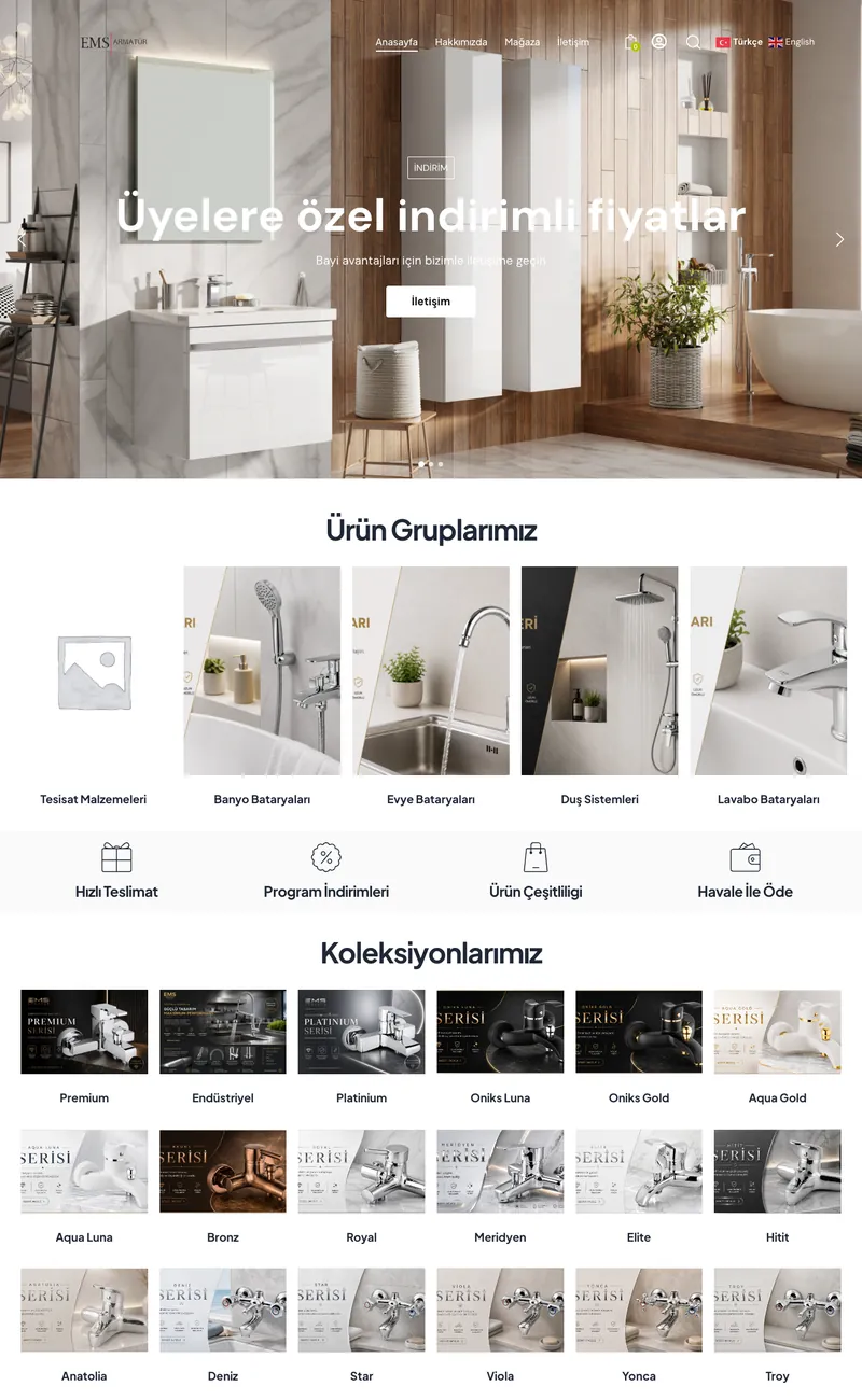 EMS Armatür web sitesi